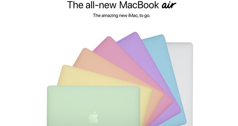 和今年發表的iMac一樣，MacBook Air亦或提供七種不同顏色供消費者挑選。（image via 9to5Mac）