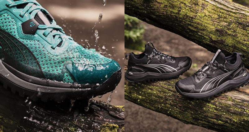 PUMA 專為山野路跑愛好者推出 VOYAGE NITRO GTX 防水越野氮氣跑鞋，置入 NITRO 氮氣科技中底帶來高避震緩衝機能，搭配專為越野路跑設計的大齒刻痕耐磨大底及 GORETEX 防水環保鞋面，讓跑者在崎嶇不平的山岳路跑更加得心應手，即使在天候不佳或泥濘山間的環境下也能輕鬆完成極限運動挑戰，可說是今年山野路跑首選裝備鞋款。