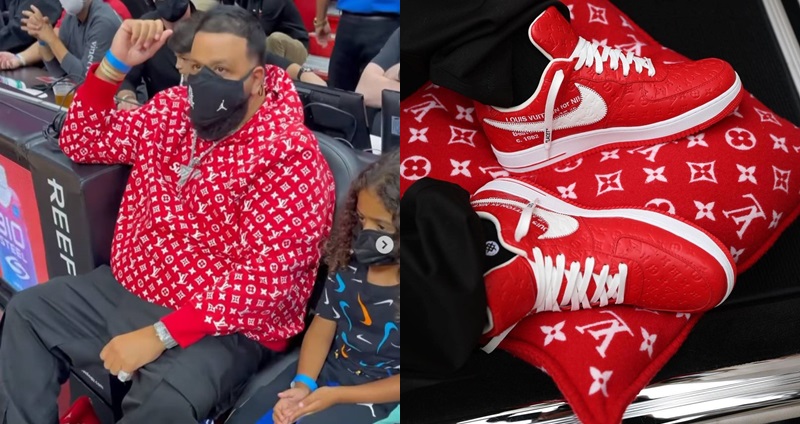 DJ Khaled 為 LV x Off-White x Nike AF1 準備專屬「墊鞋」枕頭