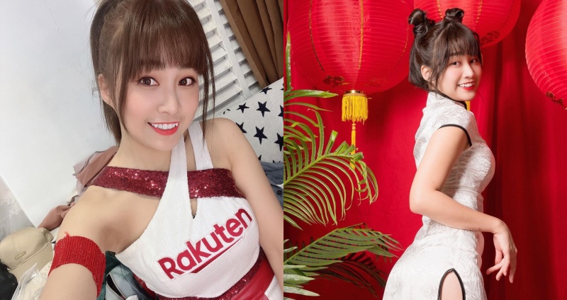 「伊伊」陳伊因為有俏皮虎牙，從啦啦隊登場後令人印象深刻（圖片來源：陳伊 IG ）