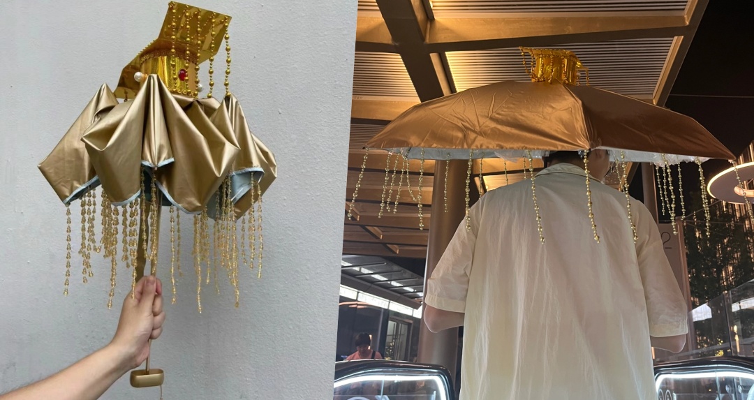 吾皇的下雨天！連撐傘變得霸氣十足。 網友笑：被吹翻就駕崩了