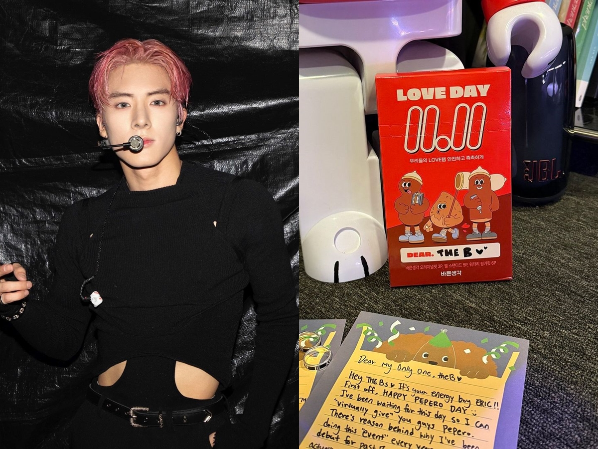 偶像韓團THE BOYZ的成員ERIC買巧克力棒，結果打開其實是保險套。（圖：IG）