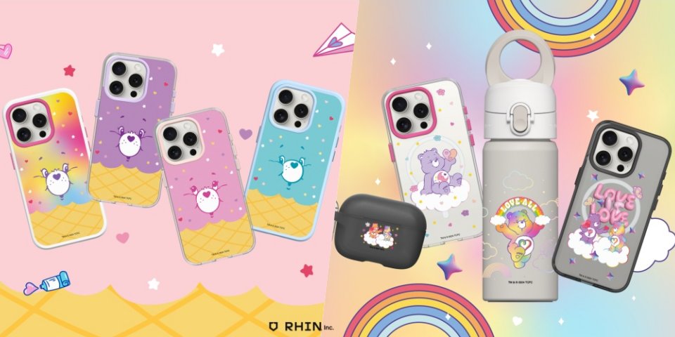 犀牛盾「Care Bears™彩虹熊」Love All 主題粉嫩療癒新登場！雙 11 優惠全館最低 6 折