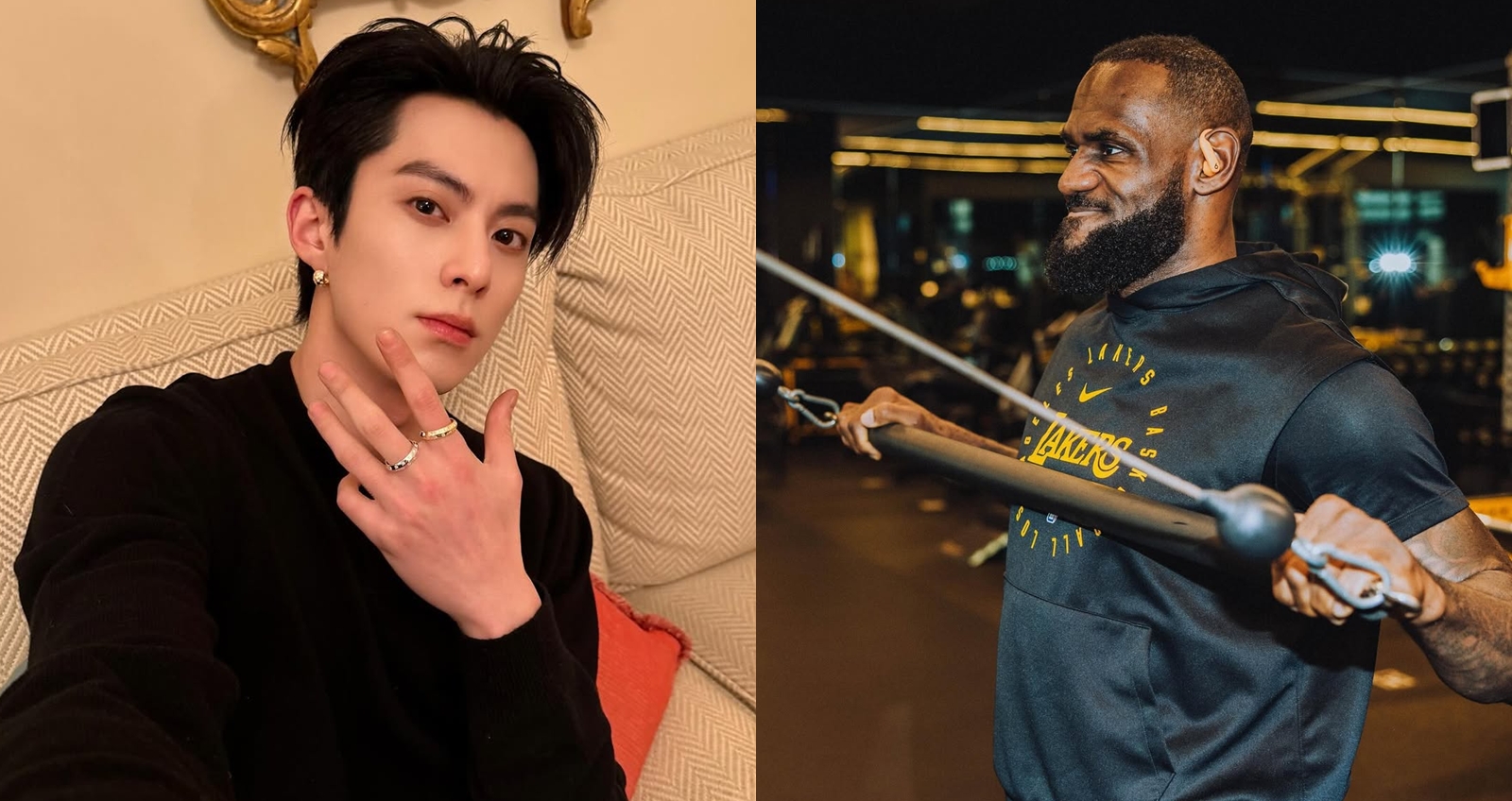 大陸男星王鶴棣 2 度參加 NBA 名人賽，不過這次沒有要到詹姆斯的簽名。（圖：IG）