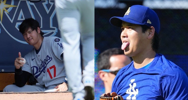 美國職棒道奇隊日籍球星大谷翔平4日以開路先鋒身份出戰光芒隊，不僅繳出雙安、雙盜的全能表現，幫助球隊以3比0完封對手，更在賽前展現「反差萌」，以一連串「小碎拳」狂捶助理教練，讓球迷直呼太可愛。