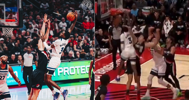 NBA 新賽季揭幕戰登場,波特蘭拓荒者主場迎戰明尼蘇達灰狼。雖然 Jerami Grant替補砍下 29 分、幾度幫助球隊取得領先,但 Anthony Edwards火力全開,狂飆 41 分 7 籃板,最終率領灰狼在末節完成逆轉,以 118:114 擊退拓荒者,收下開門紅。拓荒者中國中鋒楊翰森這一場成為史上第 8 位在 NBA 正是出賽的中國球員,但卻遭到震撼教育,在比賽中被灰狼前鋒 Jaden McDaniels 暴力隔扣。