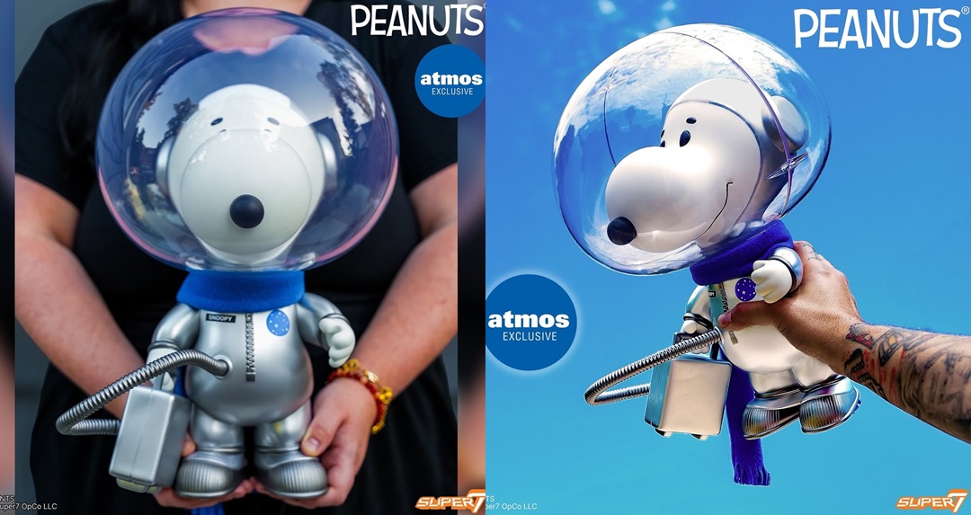 Snoopy 登陸潮玩界再升級！atmos × Super7 推出限量「SuperSize Astronaut Snoopy」銀色太空人公仔
