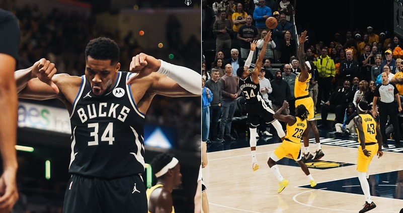 密爾瓦基公鹿當家球星「字母哥」Giannis Antetokounmpo 在印第安那州的Gainbridge Fieldhouse上演驚天一擊——他在終場哨響前命中壓哨中距離跳投，幫助公鹿以 117：115 氣走地主印第安那溜馬，讓全場觀眾瞬間鴉雀無聲。