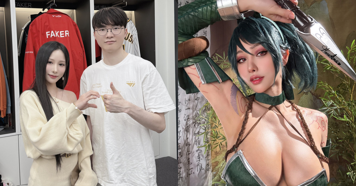 李哥再次扭掉魅惑！台灣知名 Cosplayer 雨波老師 Hane Ame 曬出與 Faker 合照