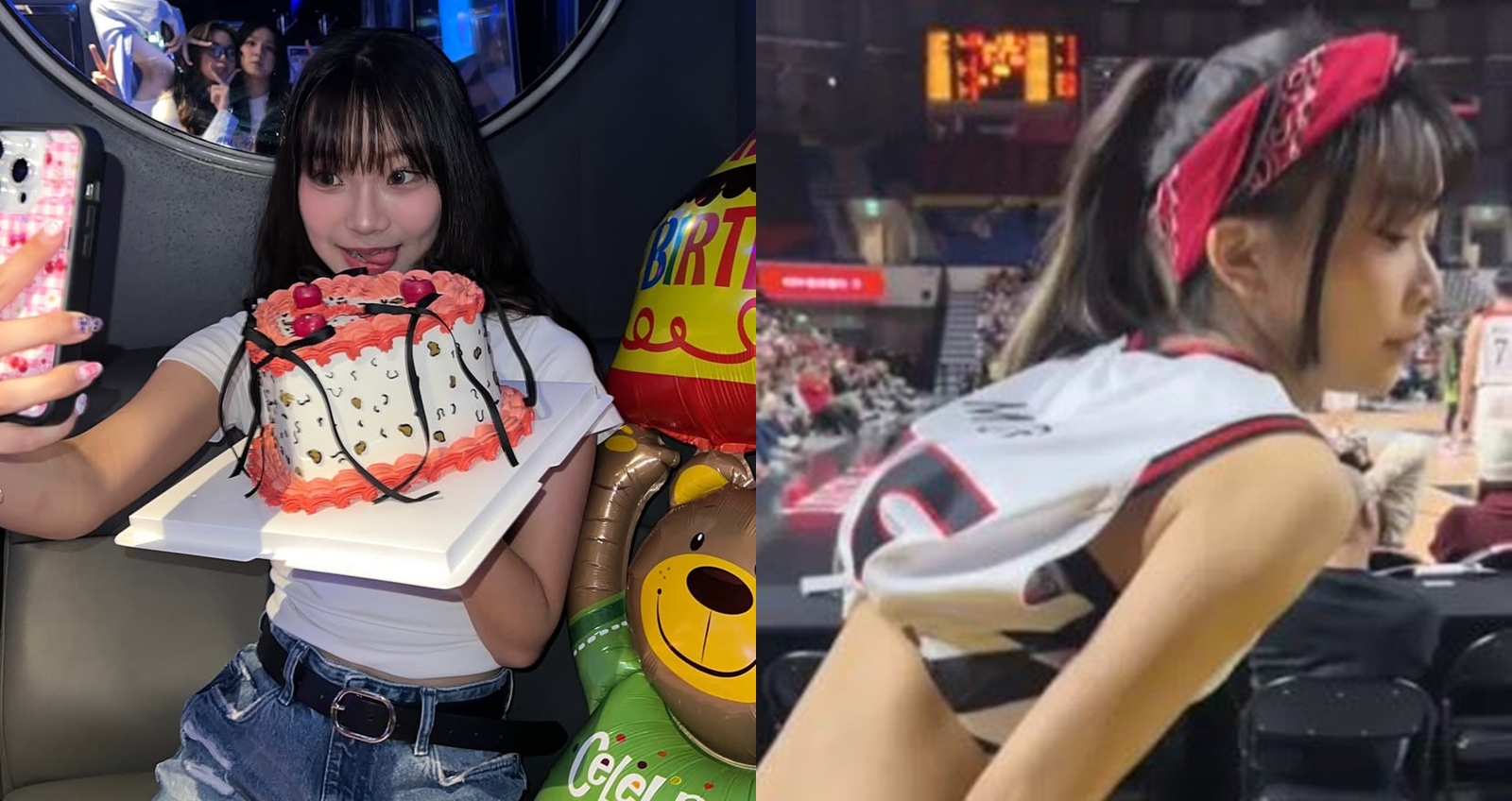 18歲啦啦隊練習生Mega遇到不雅問題。（圖：IG）
