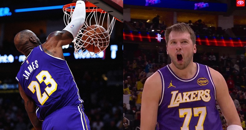 在週三於豐田中心舉行的一場精彩對決中,Luka Doncic 與 LeBron James 展現了令人驚嘆且勢不可擋的統治力,率領洛杉磯湖人隊以 124:116 擊敗休士頓火箭隊。這場勝利不僅讓湖人隊取得對陣火箭的三戰兩勝優勢,更將連勝紀錄推進至七場。