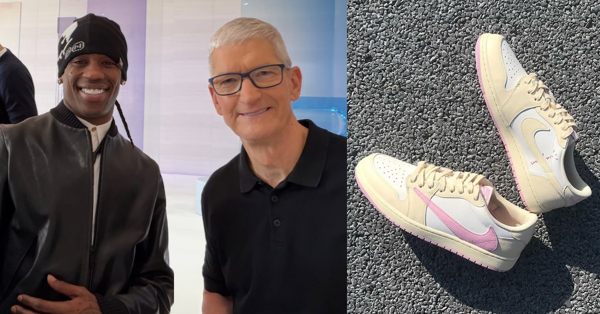 蘋果 Tim Cook 又偷穿倒勾！未發售 Travis Scott x Air Jordan 1 粉紅好吸睛｜名人穿啥