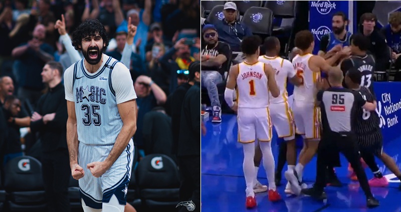 奧蘭多魔術隊（Orlando Magic）今日在主場迎戰亞特蘭大老鷹隊（Atlanta Hawks），比賽進入第四節時爆發嚴重肢體衝突。 Goga Bitadze 因對老鷹隊 Jock Landale 祭出危險動作，引發雙方球員衝撞，現場氣氛一度劍拔弩張。