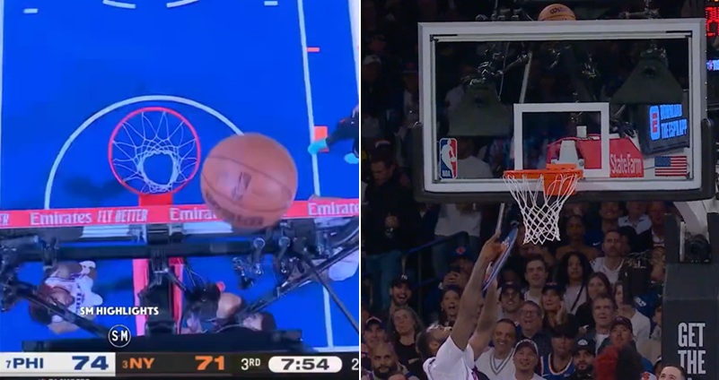 在週三晚間舉行的 NBA 東區準決賽第二戰中，紐約尼克隊主場迎戰費城 76 人。比賽中發生了一段趣味插曲：當籃球卡在籃架後方無法取出時，尼克隊中鋒 Karl-Anthony Towns 證明了「想把事情做好，就得親自出馬」。