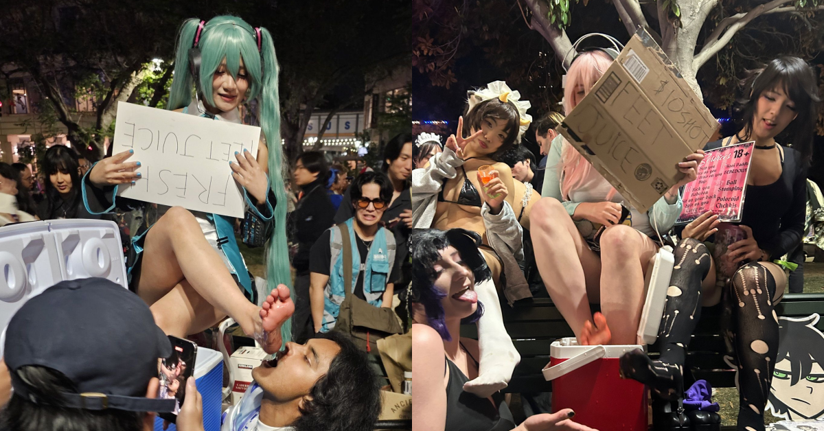 女 Coser 在美國動漫展場外賣「泡腳水」！粉絲排隊飲用畫面瘋傳